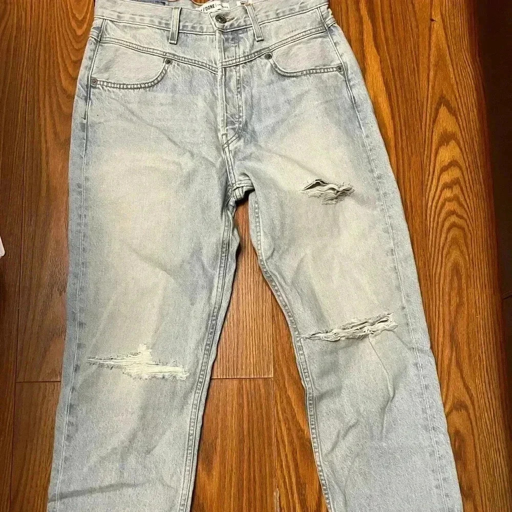NWT RE/DONE REDONE ORIGINALS 90s Double Yoke Jean Light Breakdown Blue 28 - Picture 5 of 11